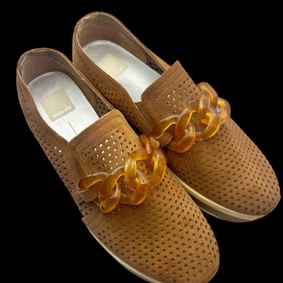 Dolce Vita Jhenee Platform Sneaker 8.5 Pecan Brown Suede - Picture 5 of 6